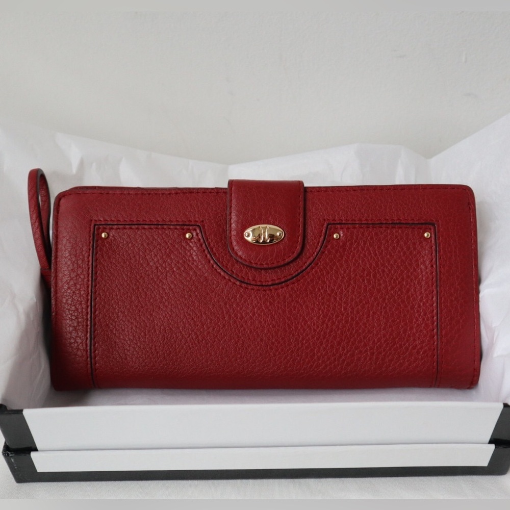 Cole Haan Beautiful Long Red Soft Leather Wallet